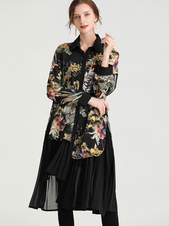 xitao-dress-long-sleeve-women-casual-chiffon-black-print-shirt-dress