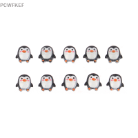 PCWFKEF ตุ๊กตาเพนกวินขนาดเล็กทำจากเรซินน่ารัก10ชิ้นอุปกรณ์งานฝีมือสำหรับสมุดภาพแบบทำมือ