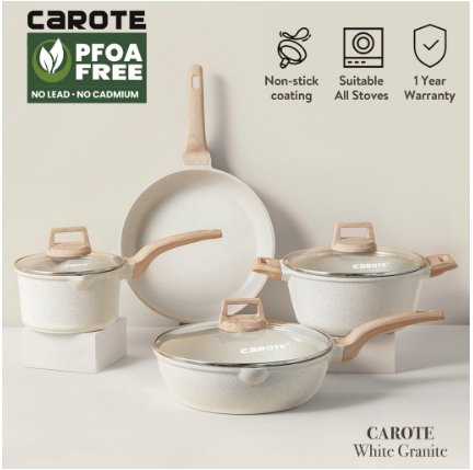 Carote Non Stick Frying Pan kitchen cookware set 4 pcs Kawali wok