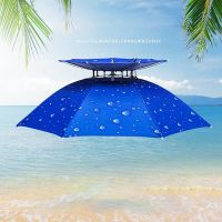 Overhead Umbrella Fishing Umbrella Camping Headwear Cap Sunscreen Shade Umbrella Cap Double-Layer Fishing Umbrella Cap