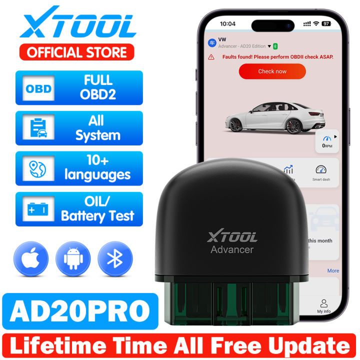 XTOOL Advancer AD20Pro All Systems Diagnostic Tools Code Reader OBD2  Bluetooth Scanner Auto Obd ii With Engine Oil Battery TesT Lazada PH