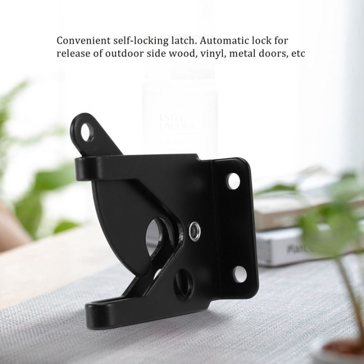 self-locking-gate-latch-automatic-gravity-lever-fence-gate-lock-for-wood-fence-gate-door-latches-steel-black