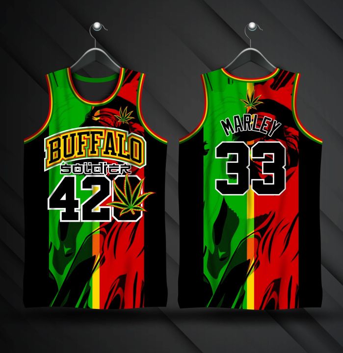 red and green basketball jersey