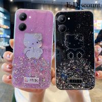 ใหม่ฝาครอบ เคสสำหรับ VIVO Y78 Y36 โทรศัพท์ประกายเปลือกหอยรูปดาวคิตตี้นิ่มรูปการ์ตูนน่ารักซิลิโคนป้องกันการหล่นสำหรับ VIVO Y78 Y36 เคส