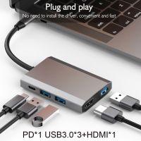 USB ชนิด C USB ฮับ USB 3.0 Type-C ฮับหัวแปลงสัญญาณ HDMI 4K Thunderbolt 5 USB ฮับพร้อม TF ช่อง SD PD สำหรับ MacBook Pro/air