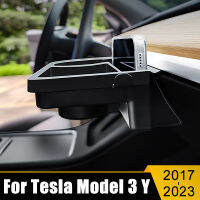 สำหรับ Tesla รุ่น3 Y 2017 2018 2019 2020 2021 2022 2023 ABS รถ Copilot Dashboard ผู้ถือศัพท์ Self Adhesive กล่องถาด