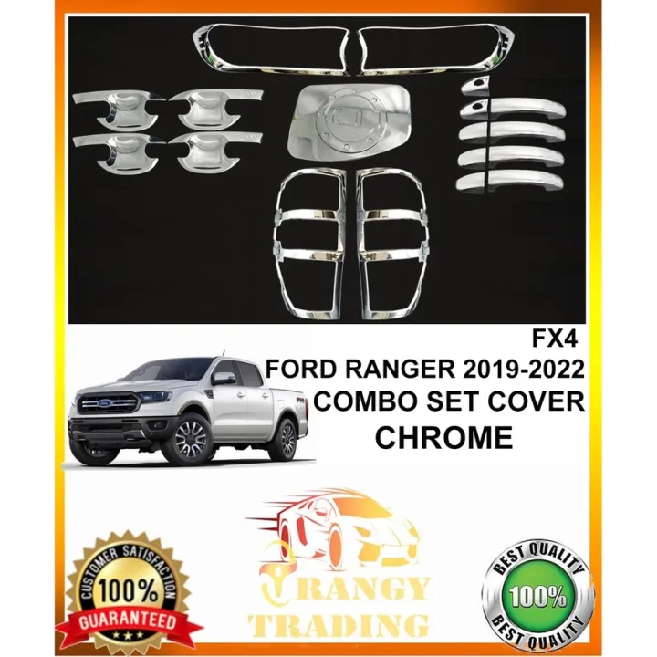 Ford Ranger 2019 to 2022 T8 FX4 Garnish Combo set cover chrome 2020 ...