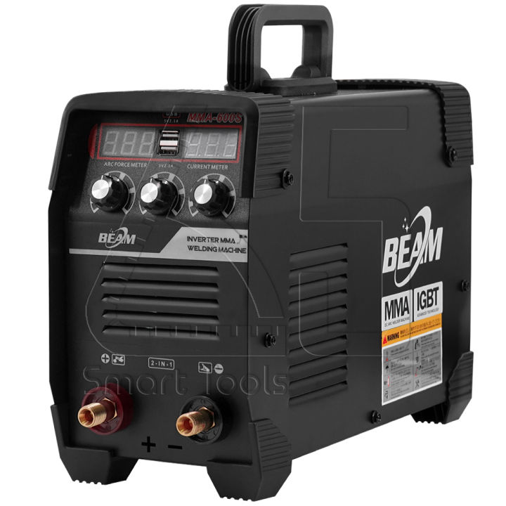 beam-ตู้เชื่อม-inverter-igbt-mma-600s-ตู้เชื่อมไฟฟ้า-เครื่องเชื่อม-2in1-พร้อมฟังก์ชั่น-power-bank-พาวเวอร์แบงค์-ในตัว-2usb-แสดงผล-dual-screen-2-หน้าจอ-3-ปุ่ม-สายเชื่อมยาวพิเศษ-10-เมตร-และ-อุปกรณ์-ครบช