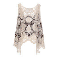 Jastie Summer Beach Cover Up Top Cardigain Hippie Froral Patchwork Lace Vest Retro Vintage Crochet Asymmetric Open Stitch Kimono