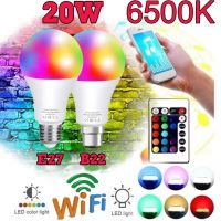 Wifi Smart Bulb APP Remote Control Work With Alexa Home B22 E27 Dimmable Led Smart Light Or IR Remote Control LED Lampas