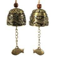CECELIO Copper Alloy Dragon Fish Pattern Good Luck Hanging Wind Chimes