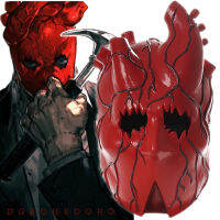 อะนิเมะ Dorohedoro หน้ากากคอสเพลย์ Shin Heart น่ากลัว Bloody Latex หมวกกันน็อกหน้ากากผู้ใหญ่ Unisex ฮาโลวีน Prop