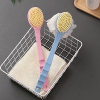 【YF】 2 In 1Bath Brushes Body Exfoliating Scrubber Long Handle Back Massage Shower SPA Foam Bath Accessories Cleansing Brush