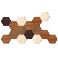 Hexagon Wall Decals 15pcs Wood Hexagon Decals Kit Wood Hexagon Stickers For Home Living Room Bedroom Decor DIY Craft And Home Decoration sincere