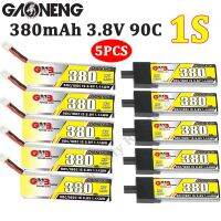 5ชิ้นแบตเตอรี่ GAONENG GNB 1S 3.8V 380MAH 90C HV Lipo พร้อม PH2.0/ GNB27ปลั๊กตัวเชื่อมสำหรับ Mini Quads โดรน FPV Emax Nanohawk