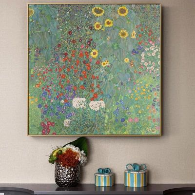 Gustav Klimt Famous Canvas Painting Reproductions Sunflowers Poster and Print Wall Art Picture for Living Room Home Decor Cuadro