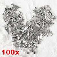 【hot】♕  100pcs Tibetan Mixed Pendant Charms Animals Lock Metal Beads for Jewelry Making Necklace