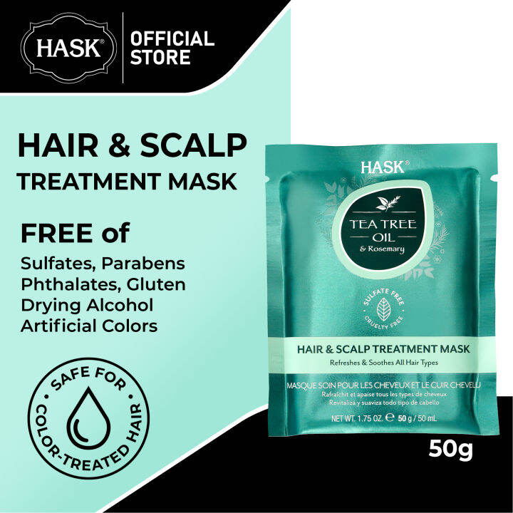 Hask Tea Tree Oil and Rosemary Hair & Scalp Treatment Mask 50g Lazada PH