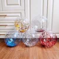 Beach Ball Pool Toys Confetti Glitters Inflatable Clear Swimming Pool Water Toy Summer Water Playing Ball Prop Balloons