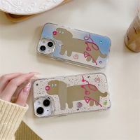 [Free ship] Graffiti cute cartoon mirror 13Pro/14Promax mobile phone case is suitable for 11/12Promax hard