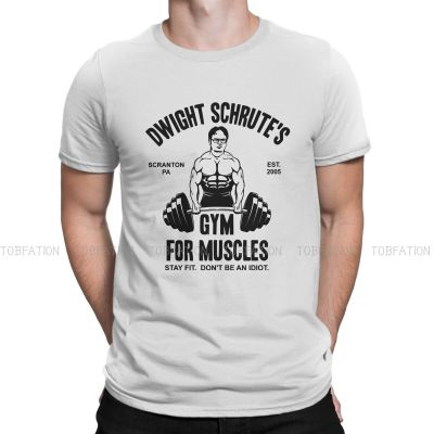 The Office Tv Show Dwight Schrute Gym For Muscles Tshirt Men Vintage Alternative Summer Short Sleeve Cotton Harajuku T Shirt 【Size S-4XL-5XL-6XL】