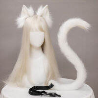 Plush Cat Ears ที่คาดผมสมจริง Cat Tail อุปกรณ์เสริม Simulator Animal Ears83006