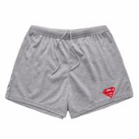 Mens Gym Training Shorts Men Sports Casual Clothing Fitness Workout Running Shorts Super man Cotton Loose Shorts Athletics