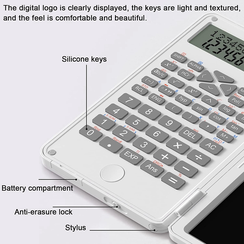 Scientific Calculators, 12-Digit LCD Display Pocket Office Desktop Calculator for Home School Meeting and Study