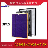 【3 Pcs 】 AC4121 + AC4123 + AC4124สำหรับ Philips เครื่องกรองอากาศ AC4002 AC4004 AC4012 AC4006 HEPA กรองผงถ่านกัมมันต์ทำความสะอาดตัวกรอง PM2.5 Haze,ฝุ่น,ฟอร์มาลดีไฮด์และกลิ่นอุปกรณ์เสริม