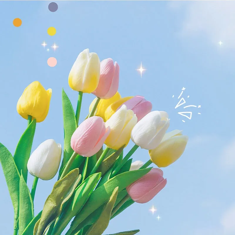 Art Artificial Tulip Flowers For Home Kitchen Decoration 独創的