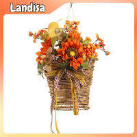 Thanksgiving Artificial Autumn Decor Multifunctional Sunflower Berries Basket For Indoor Outdoor Decoration (23x32cm)