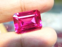 พลอย ชมพู (Pink Sapphire 粉红色蓝宝石)น้ำหนัก 24 กะรัต(Cts.克拉) 14x18 มม. (1 เม็ด)  สีชมพู..PINK SAPPHIRE  WEIGHT 24 CARATS 1 PIECES..SIZE OCT14x18 MM