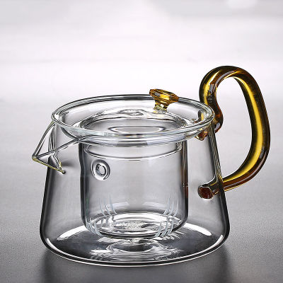 JIEWU Japanese Style Transparent Glass Teapot High Temperature Resistant Filter Tea Set Home Office Tea Set Accessories