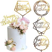 9 Styles Acrylic Cake Topper / Gold Flash Cake Topper /Birthday Cupcake Topper Cake Pick Decorations / Birthday Party Cake Desserts Pastries