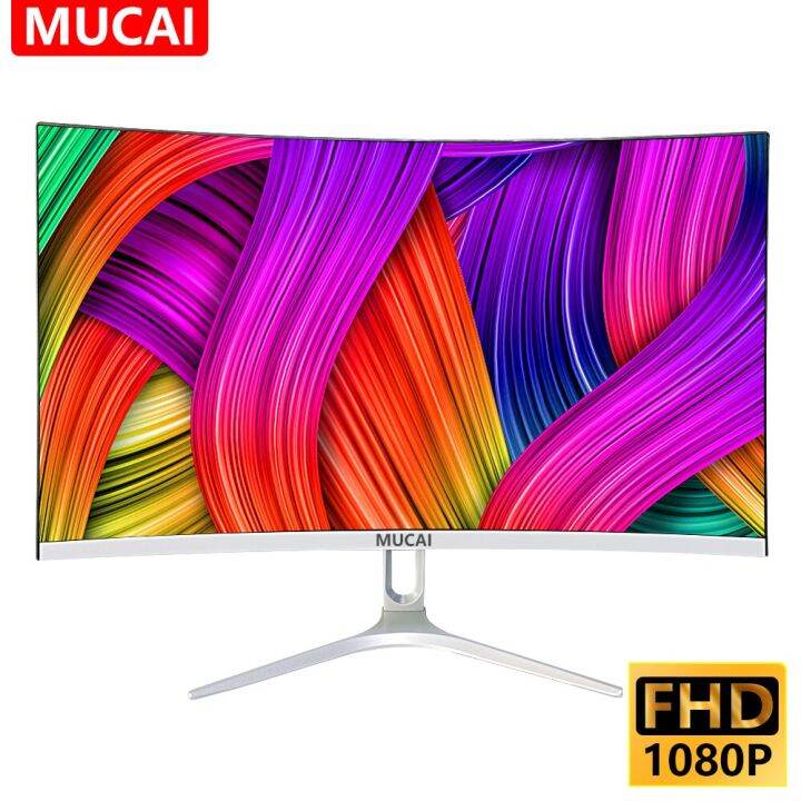 MUCAI 24/27 Inch Curved Monitor 75Hz Desktop PC Lcd FHD Display Gaming ...