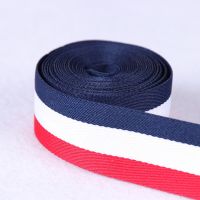 High quality Double-sided Width 25mm Red White Blue stripes Grosgrain gift wrap ribbon DIY Handmade Sewing Clothes Accessories Gift Wrapping  Bags