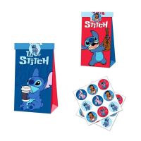 12Pcs Lilo &amp; Stitch Packaging Bags Kids Birthday Party Gift Bag Paper Candy Favor Boxes with Sticker Stitch Birthday Party Decor Gift Wrapping  Bags