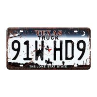 Wall Décor tin sign spot stocks Texas Car Number License Vintage Metal Home Decor Bar Garage Cafe Motorcycle Decorative Plates USA Art Posters，size：20X 30cm