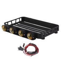 1 PCS LD-P06 Luggage Carrier Roof Rack With LED Light Metal Black For LDRC LD-P06 LD P06 Unimog 1/12 RC Truck Car