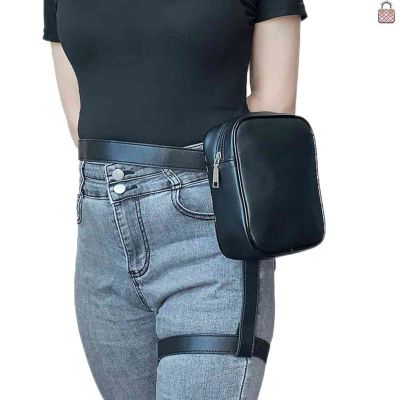 Street Fashion Crossbody Bags Woman Man Unisex Fanny Pack PU Leather Phone Pouch Small Purse Zipper Solid for Outdoor Hiking