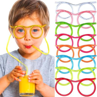 【YF】▬❉☢  Soft Glasses Baby Drinking Tube Kids Straws Children Birthday Accessories
