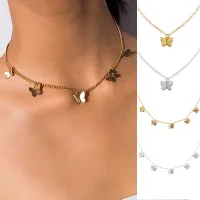 [Cutewomen2020] Cute Butterfly Choker Necklace Women Gold Chain Statement Collar Female Chocker Best Shining Jewelry