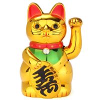 classic gold beckoning beckoning cat figure moving arm Chinese wealth wealth feng shui home hotel decoration craft