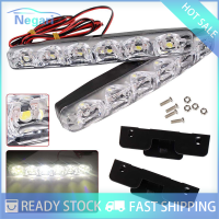 มอเตอร์ NG✨ปลาคอด✨ไฟ LED 2ชิ้น12V 6ดวงสำหรับวิ่งกลางวันรถตัดหมอก DRL ไฟวันขับรถชุดไฟรถยนต์