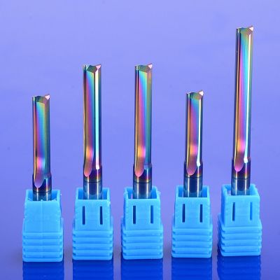 【LZ】 1Pcs 3.175-8mm Coating DLC Two Flutes Straight Slot Milling Cutter Solid Carbide CNC Cutting Tools Router Bit Wood work End Mill