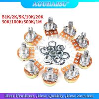 ☬ 2pcs WH148 B1K B2K B5K B10K B20K B50K B100K B500K 3Pin 15mm Shaft Amplifier Dual Stereo Potentiometer 1K 2K 5K 10K 50K 100K