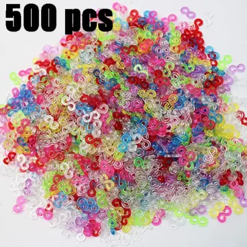 500pcs Acrylic S Clips Rubber Band Clasps Plastic Connector for