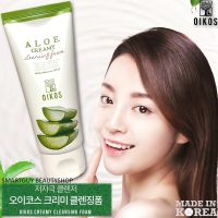 OIKOS Aloe Creamy Cleansing Foam คลีนซิ่งโฟมทำความสะอาดผิวหน้าสูตรว่านหางจรเข้จากเกาหลีของแท้พร้อมส่ง