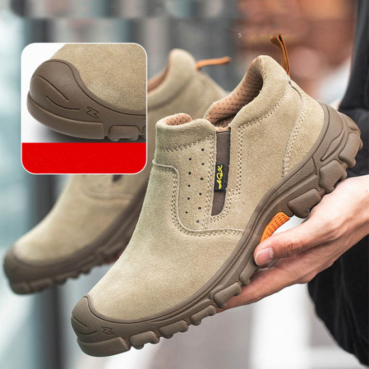 safety-shoes-รองเท้าเซฟตี้-หัวเหล็ก-ชนิดหนังกลับแท้-สไตล์แฟชั่น-ป้องกันการทุบและป้องกันการเจาะ-พร้อมส่งมอบ