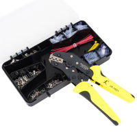 Crimping Tool Kit Includes 26-16 AWG Ratcheting Wire Crimper Plier 280pcs Male Female Wire Spade Connectors 140pcs Insulation Sleeves 40pcs Cable Ties